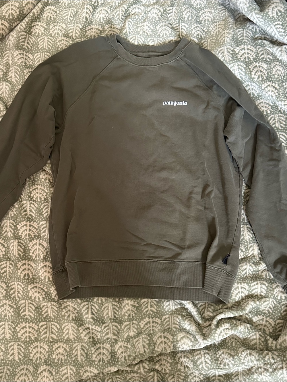 Patagonia Men's Olive Green Crewneck Sweatshirt